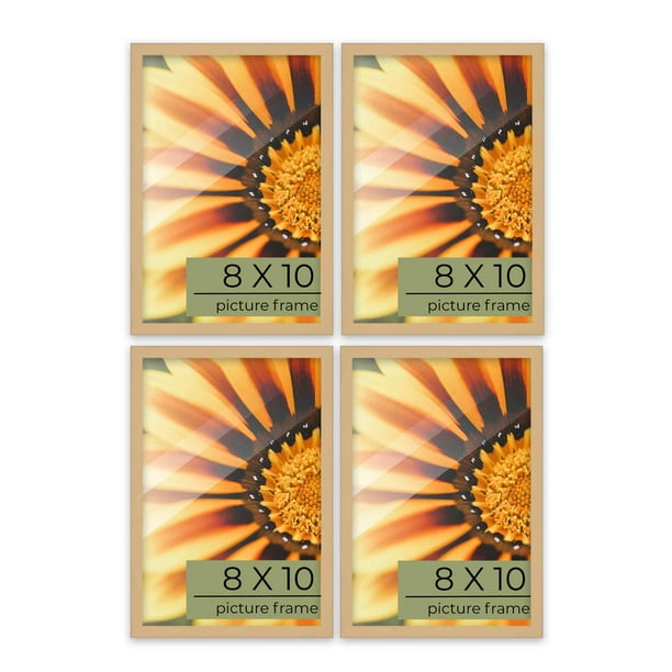 8x10 Picture Frame Set of 4 Natural Wood Picture Frames for Gallery