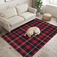 thumbnail image 2 of Black Red Plaid Washable Area Rug 3 x 5 ft Classic Rustic Buffalo Check Grid Soft Non‑Slip Rugs Stain Repellent Indoor Mats for Entry Foyer, Apartment Living Corner Dining Nook, 2 of 9