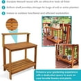 42Inch Meranti Wood Outdoor Potting Bench with Storage Shelf Teak