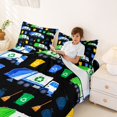 thumbnail image 3 of Manfei Recycling Truck Pattern Queen Sheets,Green Theme Queen Sheet Sets,4-Piece,1 Flat Sheet, 1 Fitted Sheet and 2 Pillowcases, 3 of 6