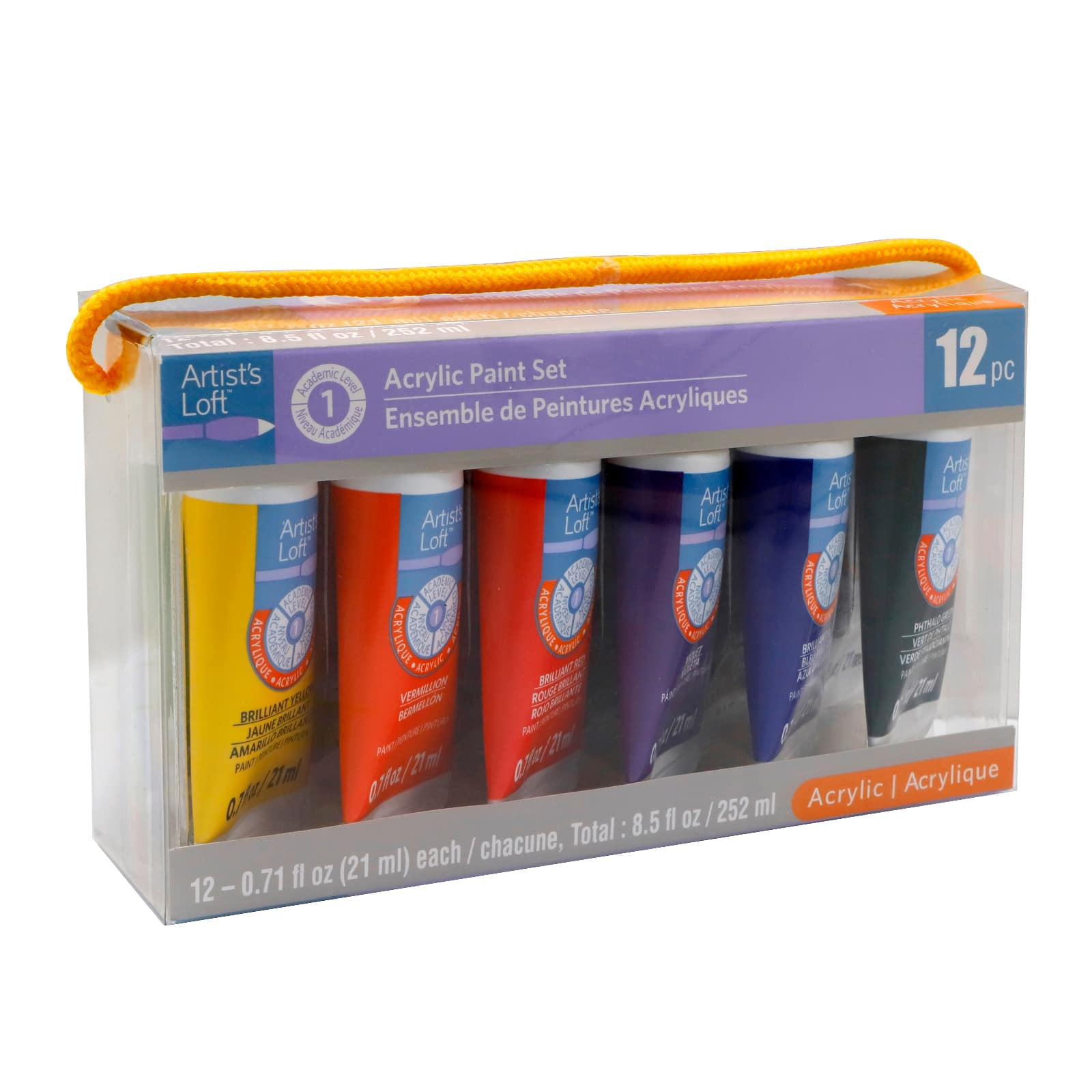 Basics Acrylic Paints by Artist's Loft - Assorted Water-Based - Fast-Drying - Smooth Consistency – Ideal for Beginners and Craft Projects - 16 Pack