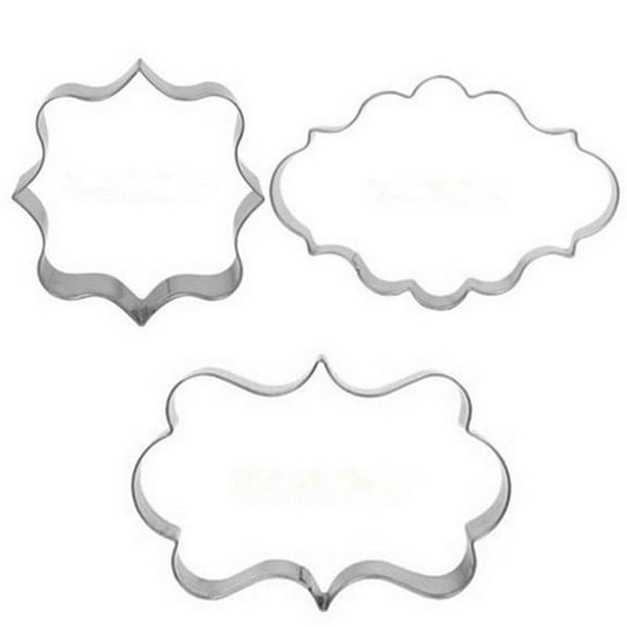 Bouanq 3Pcs Stainless Steel Cookie Cutter Set DIY Multi Shapes Mold for Biscuit Cake Baking