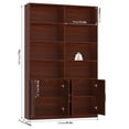 thumbnail image 4 of Homfa 73″ Tall Bookcases with Doors, 8 Cubes 6-Tier Double Row Bookshelf, Bookcase for Living Room Home Office, Cherry Red, 4 of 7