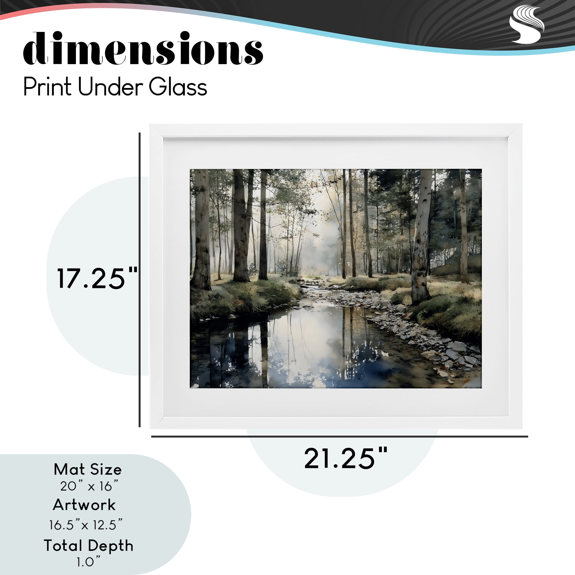 Stupell Industries Woodland Wonder Creek White Framed Print Under Glass, design by Franklyn Gregory