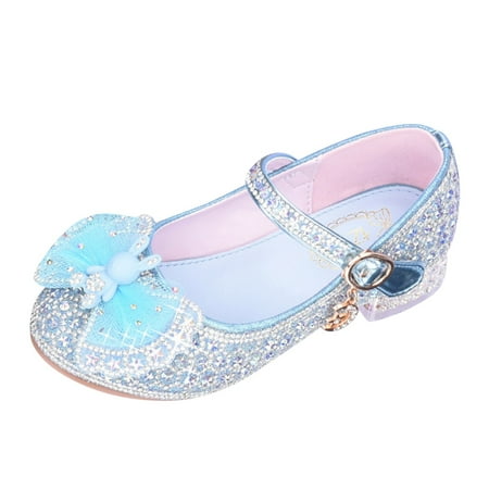 

JLFKNG Toddler Girls Sandals Adorable Sparkly Closed Toe Girls High Heels Sandals With Bow Knots Lightweight Summer Shoes For Girls