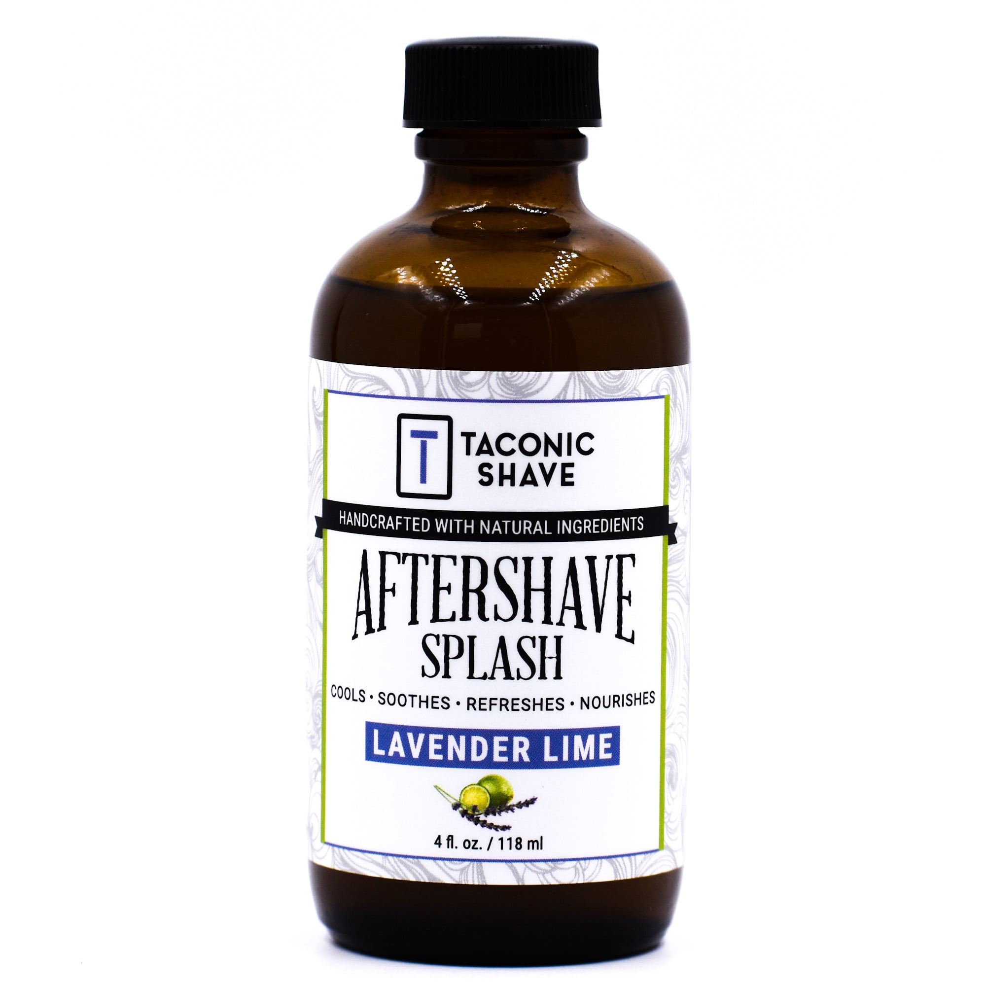 Taconic Shave, Natural Aftershave Splash 4oz, Lavender Lime Skin
