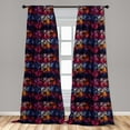 thumbnail image 5 of Ambesonne Halloween Curtains, Mexican Sugar Skulls, Pair of 28"x84", Multicolor, 5 of 5