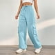 thumbnail image 2 of WILLBEST Pantalones Casuales para Mujer, de Cintura Alta, Lisos, con Cordones, para el Trabajo, con Bolsillo y Pierna Recta, para Uso Diario y Diario. Extra Grande, 2 of 7