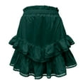 thumbnail image 4 of RUTAYY Women Casual Boho Ruffle Tiered Skorts High Waist Mini Skirts Solid Color Smocked Boho Pleated Skirts, 4 of 6
