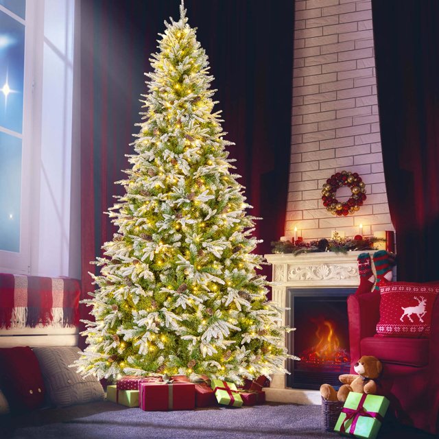 Árbol de Navidad artificial Costway de 270 cm con 1871 puntas de ramas y 690 luces