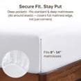 thumbnail image 5 of Cotton Queen Fitted Sheet Only, Sateen, Deep Pocket, All-Around Elastic, Head/Foot Side Indicators, Bright White, 5 of 9