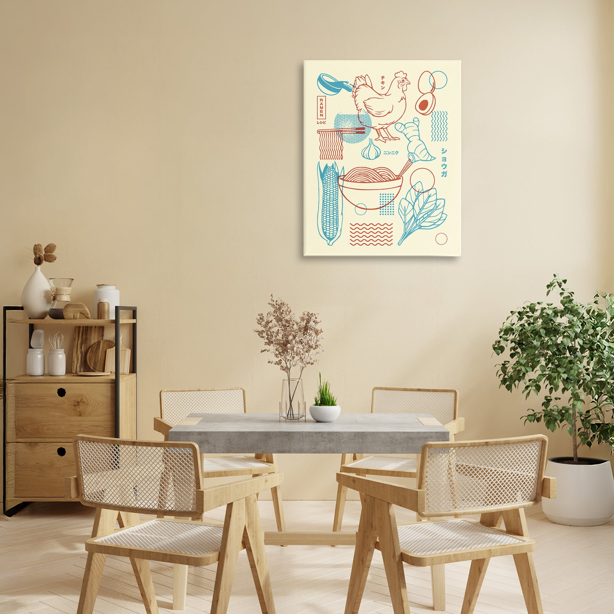 Stupell Industries Minimalist Ramen Ingredients Canvas Wall Art, design by Tobe Fonseca