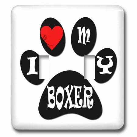 3dRose I love my boxer. Cool saying. Puppy. Dog. Pet. Best friend. - Double Toggle