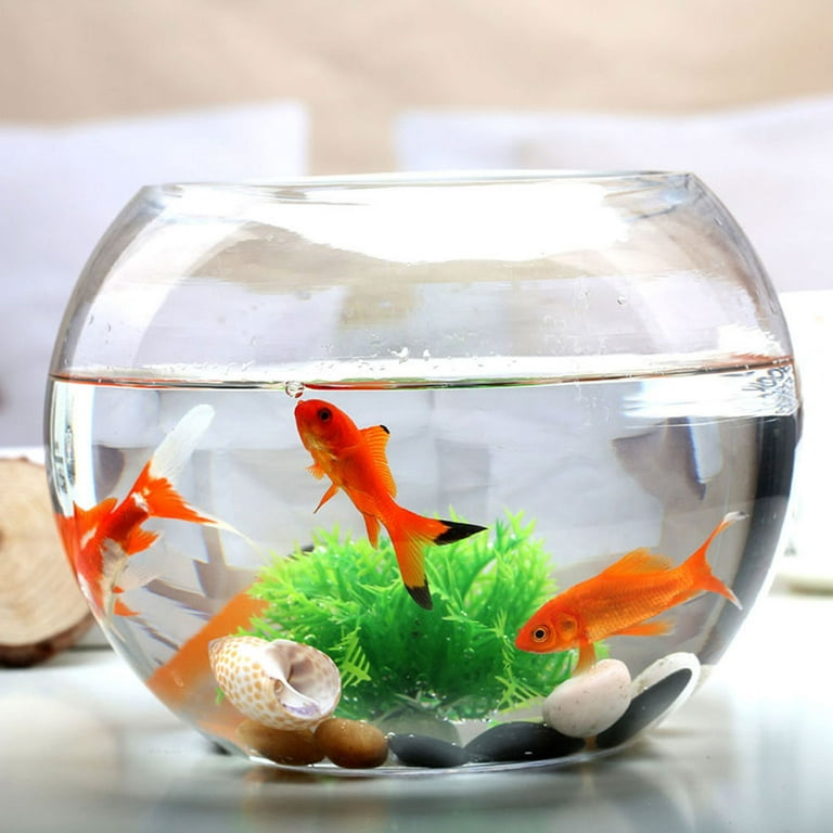 Glass Fish Tank Candle Holder Round Goldfish Bowl Tabletop Betta Mini Large  Hydroponic Plant Planter Holders Office 