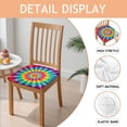 thumbnail image 2 of Rainbow Tie Dye Mandala Pattern Seat Covers for Dining Room Chairs Set Of 4,Stretch Printed Washable Chair Seat Cover with Elastic Ties and Button,Removable Waterproof Couch Cushion Covers, 2 of 6