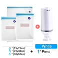 thumbnail image 1 of Sacs de Rangement Alimentaire sous Vide Réutilisables avec Fermeture Éclair, Pompe de Scellage sous Vide Électrique Rechargeable par USB Sans BPA, 1 of 5