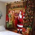 thumbnail image 3 of Tapiz navideño colgante de pared, Escena de nieve, árbol de Navidad, Papá Noel, decoración de vacaciones en el hogar, chimenea, regalos de navidad, 3 of 4