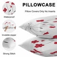 thumbnail image 5 of Throw Pillow Covers 26x26 Inch Set of 2, Red Spring Floral Waterproof Outdoor Pillow Covers, Pastoral Summer Botanical Elegant Decorative Cushion Pillowcases for Couch, Sofa, Bed, Garden, Patio, 5 of 9