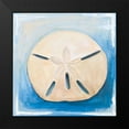 thumbnail image 2 of Diannart 12x12 Black Modern Framed Museum Art Print Titled - Sand Dollar on Blue, 2 of 5