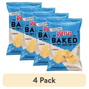 (4 pack) Ruffles Baked Original Potato Crisps, 6.25 oz Bag