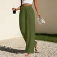 thumbnail image 5 of JUSLIO Linen Pants for Women Casual Comfort Waist Elastic Waist with Pockets Fashion Straight Pants, 5 of 6