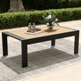 thumbnail image 5 of LayinSun Aluminum Outdoor Patio Wood Grain Coffee Table Modern Rectangle End Table, 5 of 8