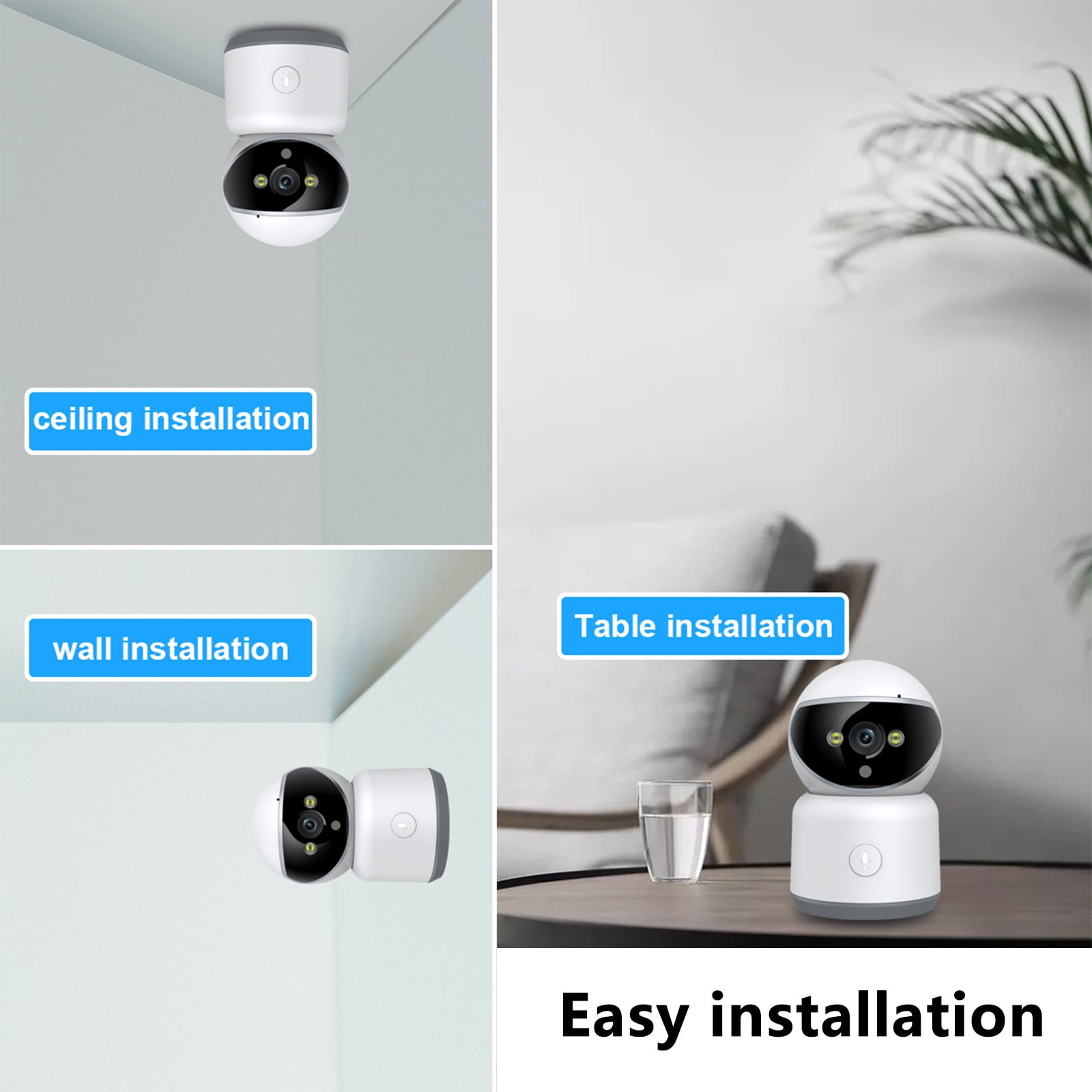 InsCrazy Security Camera for Home, 5G Full-color WIFI Mobile Phone Interconnection Rotating Perspective Voice Call Alarm Function Home Monitoring Camera