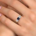 thumbnail image 4 of Gem Stone King 10K Yellow Gold Blue Sapphire and Lab Grown Diamond Engagement Ring for Women | 1.60 Cttw | Round 5MM | Gemstone September Birthstone | Size 7, 4 of 6
