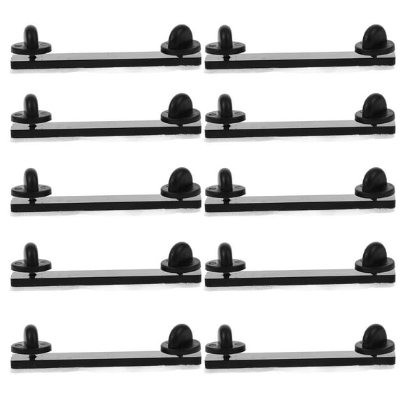WHAMVOX 10Pcs Permanent Pin Backs Brooch Back Bars Black Plastic Metal for Jewelry Making Supplies Diy Craft