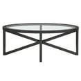 thumbnail image 6 of Tcbosik 46 inch Oval Coffee Table with Tempered Glass and Wood Base, Modern Center Table for Living Room, Easy Assembly, Black, 6 of 9