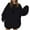 Black, variant on Women's Jacket Coat Long Sleeve Casual Loose Slouchy Zip Up Sweatshirt Hoodie with Pockets Outerwear