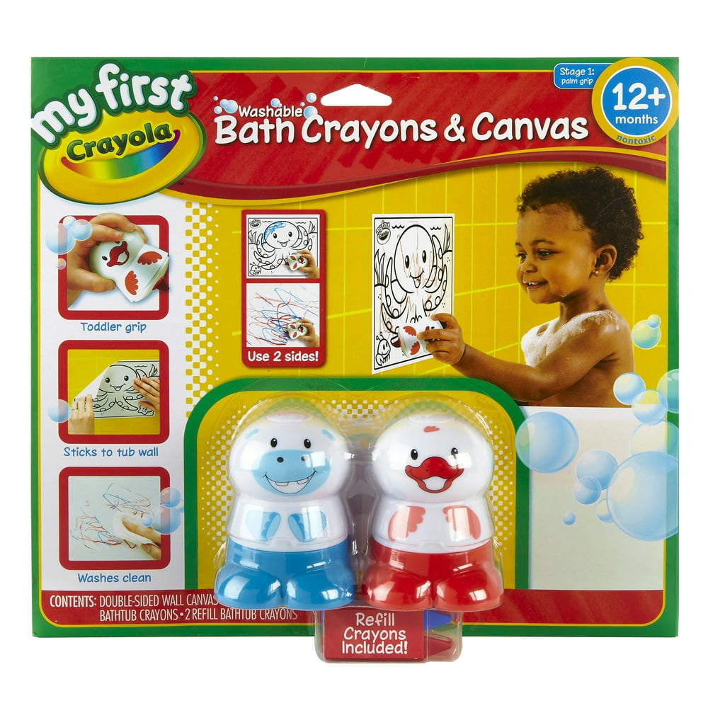 My First Crayola Washable Bath Crayons & Canvas Set