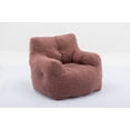 thumbnail image 5 of Soft Fabric Bean Bag Chair with Tufted Design, Giant Lazy Sofa with Armrests and Back, Comfy Chair Stuffed High-Density Foam, Bean Paste Red, 5 of 9