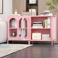 thumbnail image 2 of Small 2 Transparent Door Metal Storage Side Buffet Cabinet for Bed Room,Living Room,Entryway,Hallway,Home,Hotel,Office,Garage,Kitchen,1 Removable Shelf., 2 of 7