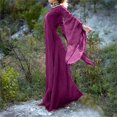 thumbnail image 4 of Robe Classique Victorienne Élégante Renaissance Médiévale Col Rond Manches Évasées Princesse Noble Robe Maxi Ample - Violet / 5TG / États-Unis, 4 of 8