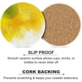 thumbnail image 5 of Round Drink Coasters, 4 Pcs Sunny Yellow Flower Absorbent Ceramic Coaster with Cork Base for Coffee Cups Housewarming Gift for Home Decor, 5 of 5