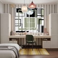thumbnail image 6 of Curtains 63 Inch Length 2 Panels, Sage Green Geometric Grommets Window Treatment Curtain, Black Gray Abstract Striped Art Thermal Curtains Drapes for Living Room/Bathroom, 6 of 9