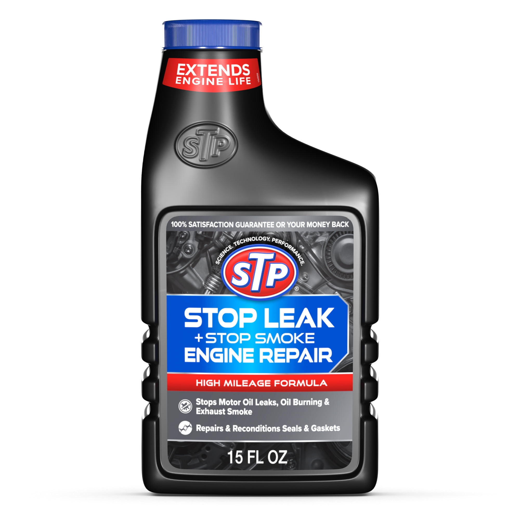 (12 pack) STP Stop Leak and Stop Smoke High Mileage Engine Oil Additive, 15 fl oz