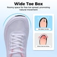 thumbnail image 3 of AOV Womens Wide Toe Box Walking Shoes Arch Support Running Shoe Plantar Fasciitis Tennis Sneakers Orthotic for Pain Relief WhitePink Size 8.5, 3 of 7