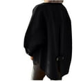 thumbnail image 4 of VERUGU Womens Jackets Casual Button Up Fleece Long Sleeve Coat Fashion Solid Pocket Lapel Warm Outwear Cardigan Black XL, 4 of 7