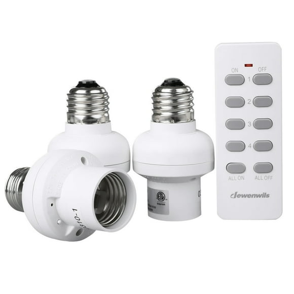 CNKOO Remote Control Light Bulb Socket E26/E27 Bulb Base for Lamps Light Fixture  ETL Listed(1 Remote+1 Socket)
