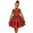 thumbnail image 5 of Girls Dress Print African Kids Round Neck Sleeveless Dress Cute Puff Skirt, 5 of 6