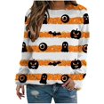 thumbnail image 3 of Halloween Chandail en Molleton Col Rond pour Femmes Tunique Décontractée à Manches Longues Blouse Ample Légère, 3 of 8