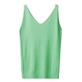 thumbnail image 2 of V Neck Tank Tops for Woman's Solid Color V Neck Sequin Camisol Tank Tops Light Green, 2 of 4