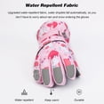thumbnail image 4 of JUPSK Kids Winter Ski Gloves Waterproof Anti Slip Plush Thermal Snowboard Unicorn Pink Gloves Mittens for Children Girls and Boys Age 8-10, 4 of 7