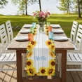 thumbnail image 4 of Table Runners 72 Inches Long Dress Scarves, Sunflowers Farmhouse Kitchen/Dining Table Runner, Coffee Tablerunners, Yellow Flowers Summer Botanical Pastoral Wooden 18x72 Inch, 4 of 9