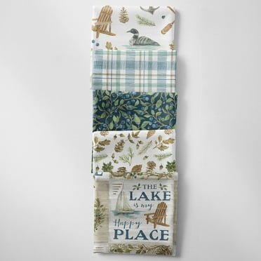 David Textiles 18" x 21" 100% Cotton Lake, Multi-color, for Quilting & Sewing, 5 Pieces