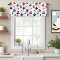 thumbnail image 3 of Independence Day Blue Red Star Valances for Windows,Kitchen Valance Rod Pocket Short Curtain, Abstract Stars Cherry Valance Curtain Window Valances for Bedroom Bathroom Living Room 42x18in, 3 of 9