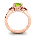thumbnail image 4 of 2.50 Carat Round Shape Peridot & Garnet Gemstone Unique 3 Stone Ring for Engagement Solid 14K Rose Gold Size 10.5 by Diamond-Capitals, 4 of 8