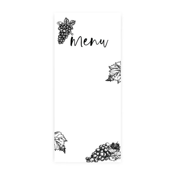 Koyal Wholesale Vineyard Printable Wedding Paper Menu Cards for DIY Printer, Pack of 52